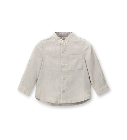 Boy - Linen shirt 9 - 12 M Grey