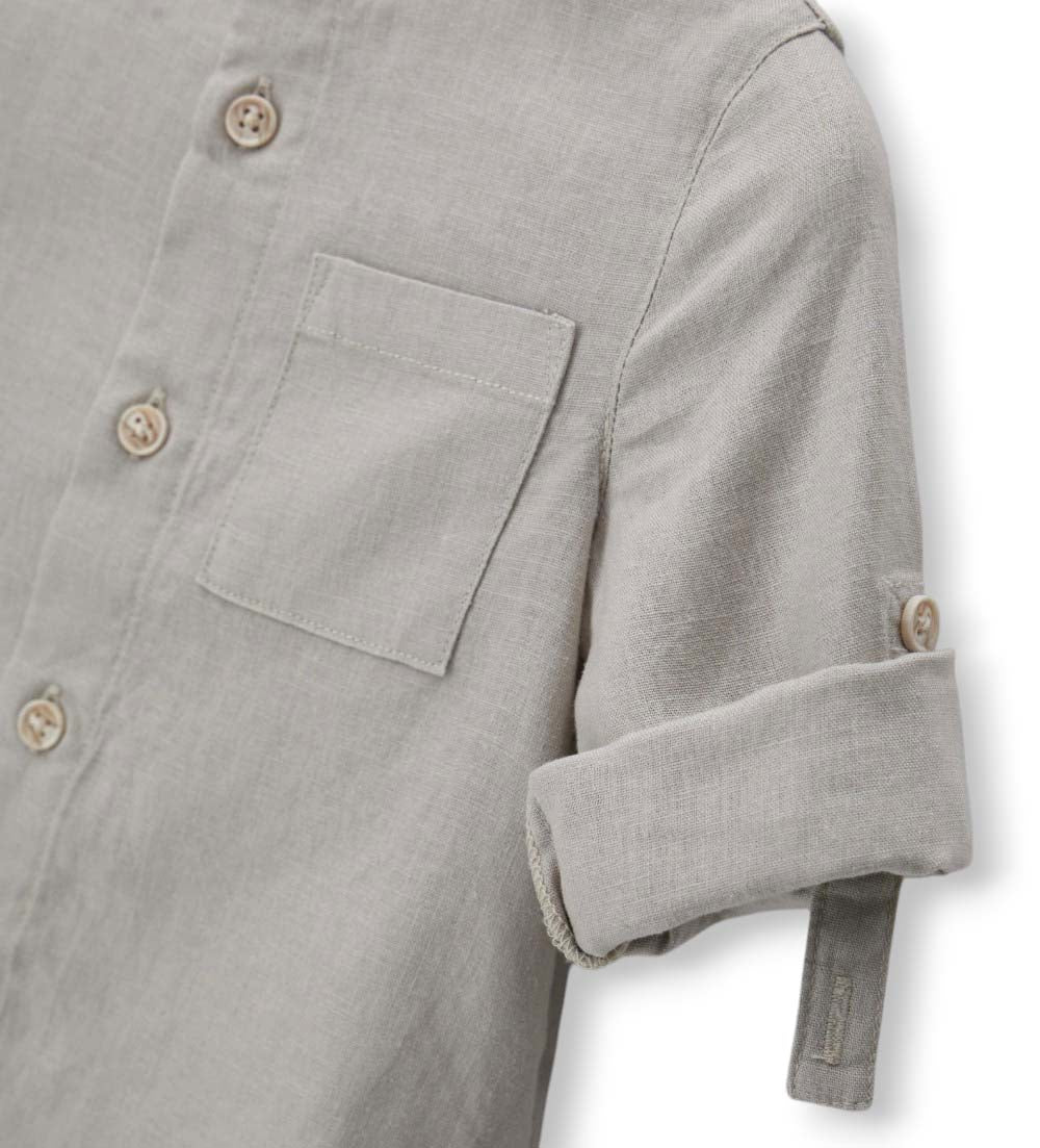 Boy - Linen shirt 9 - 12 M Grey