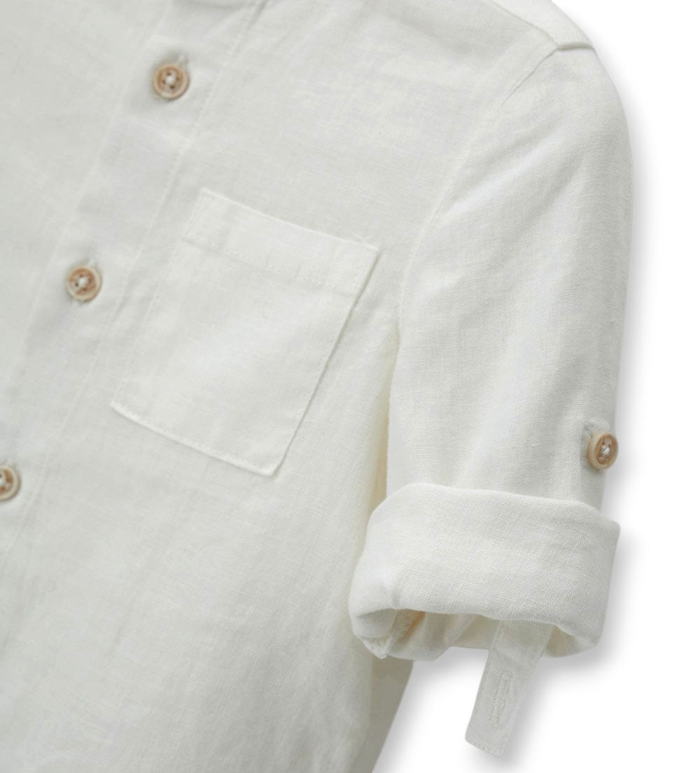 Boy - Linen shirt 9 - 12 M Grey