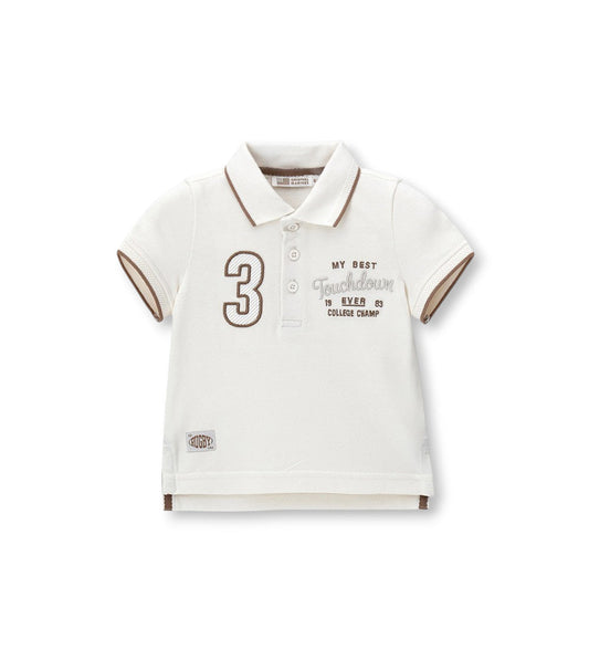 Boy - Short-Sleeved polo shirt 9 - 12 M Off White