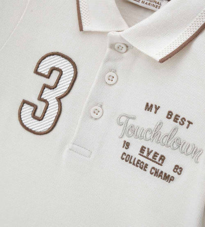 Boy - Short-Sleeved polo shirt 9 - 12 M Off White