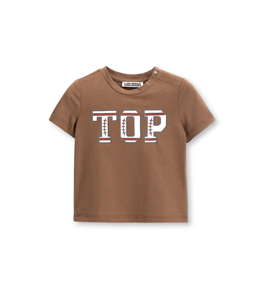 Boy - Printed T-shirt 9 - 12 M Brown
