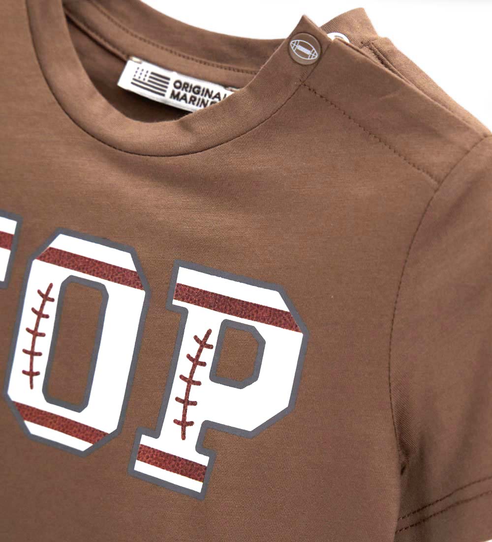 Boy - Printed T-shirt 9 - 12 M Brown