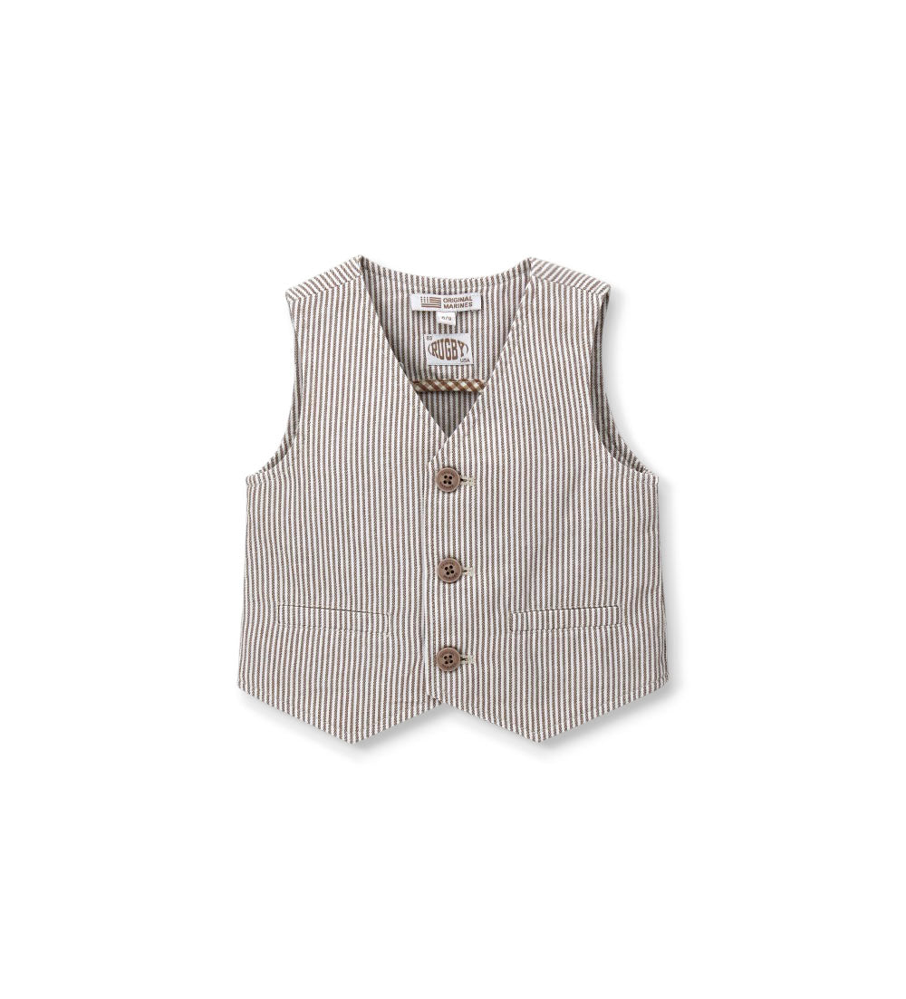 Boy - Solid color vest 9 - 12 M Brown