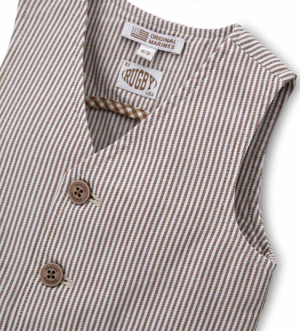 Boy - Solid color vest 9 - 12 M Brown