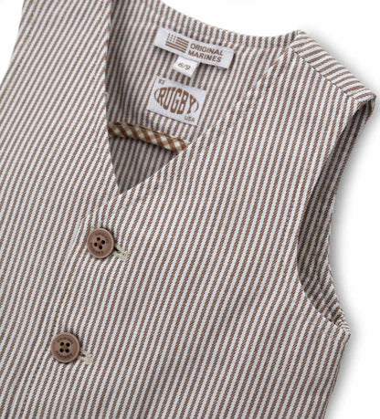 Boy - Solid color vest 9 - 12 M Brown