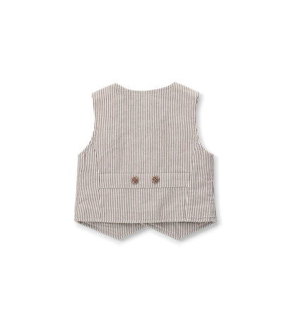 Boy - Solid color vest 9 - 12 M Brown