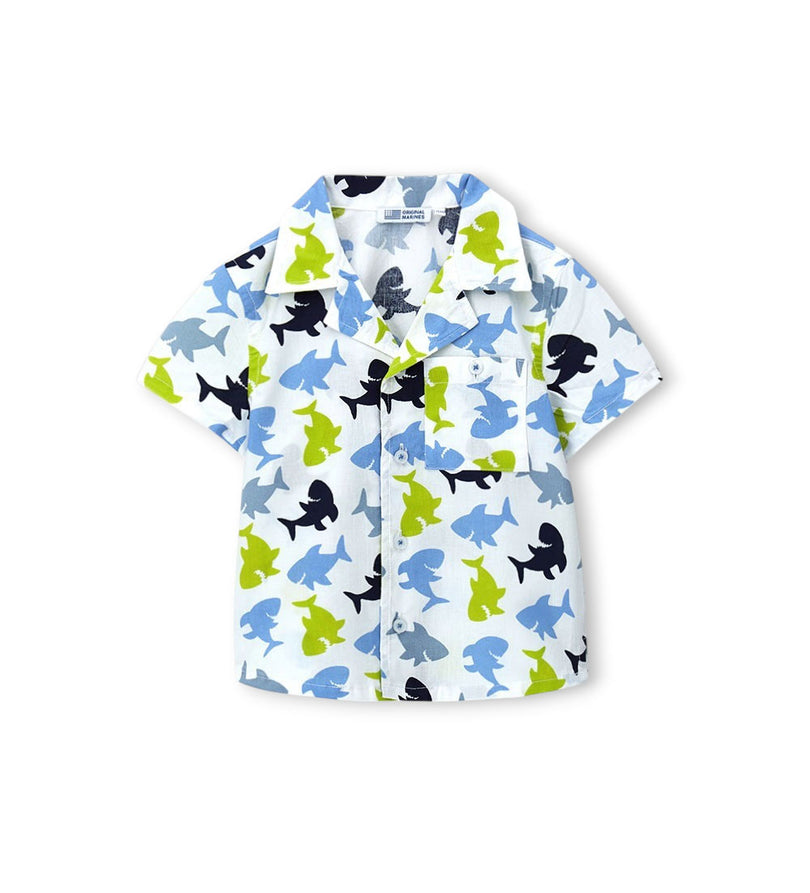 Boy - Poplin shirt 9 - 12 M White