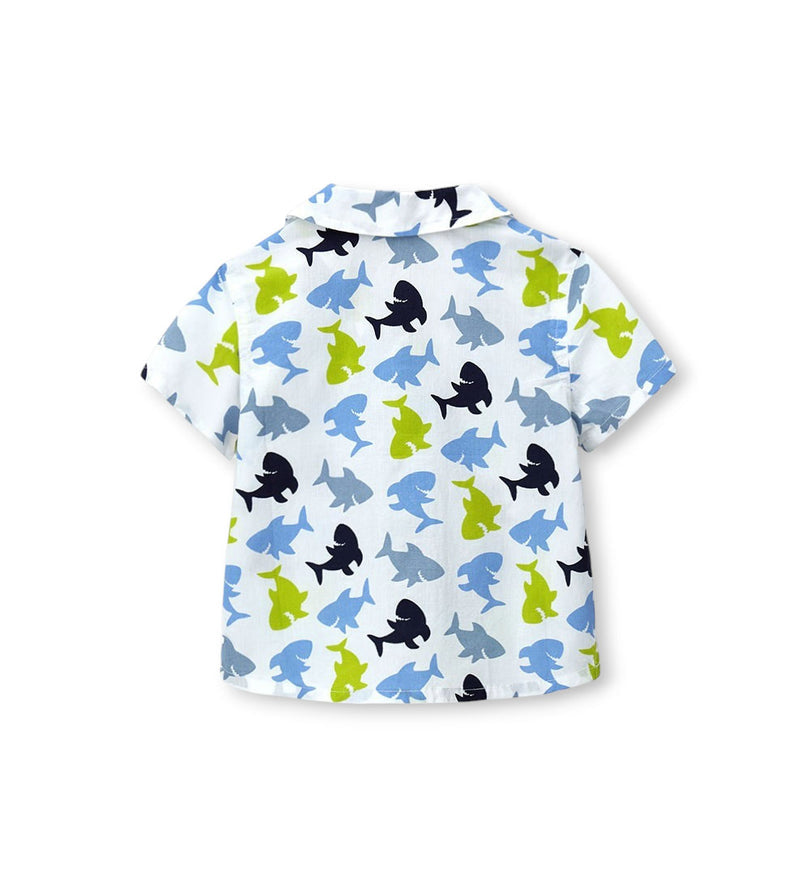 Boy - Poplin shirt 9 - 12 M White