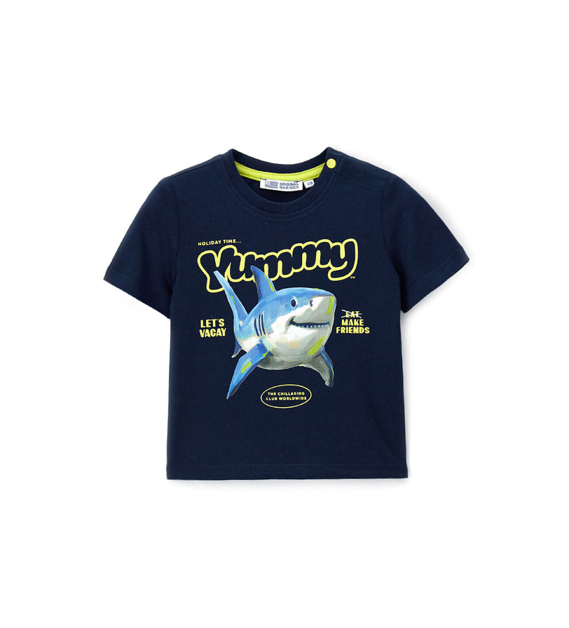 Boy - Jersey T-shirt 9 - 12 M Blue