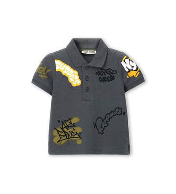 Boy - Short-Sleeved polo shirt 9 - 12 M Grey