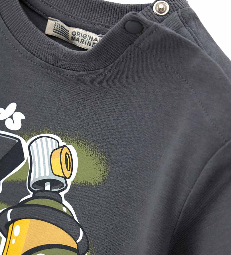 Boy - Jersey T-shirt 9 - 12 M Grey