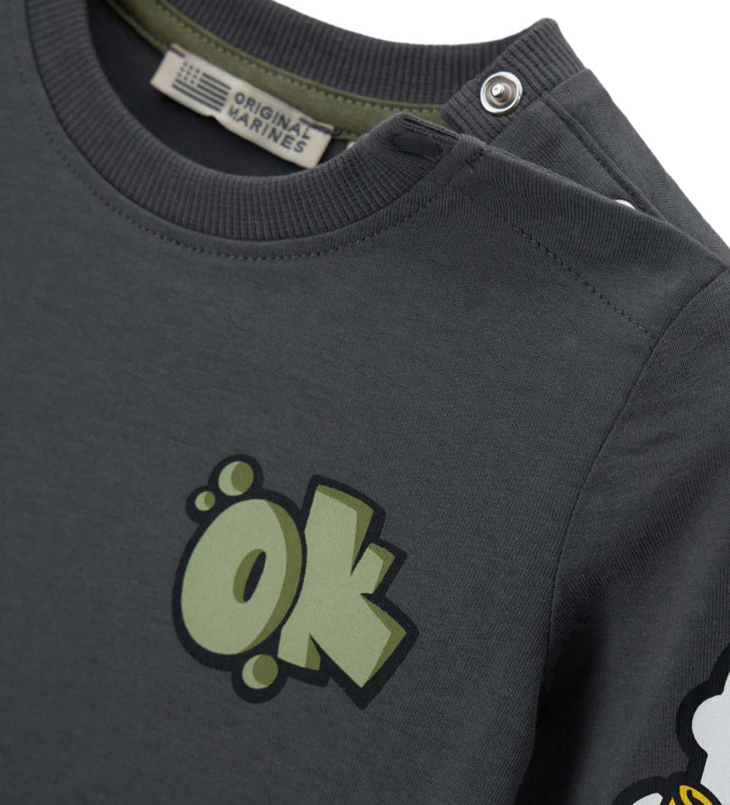 Boy - Jersey T-shirt 9 - 12 M Grey