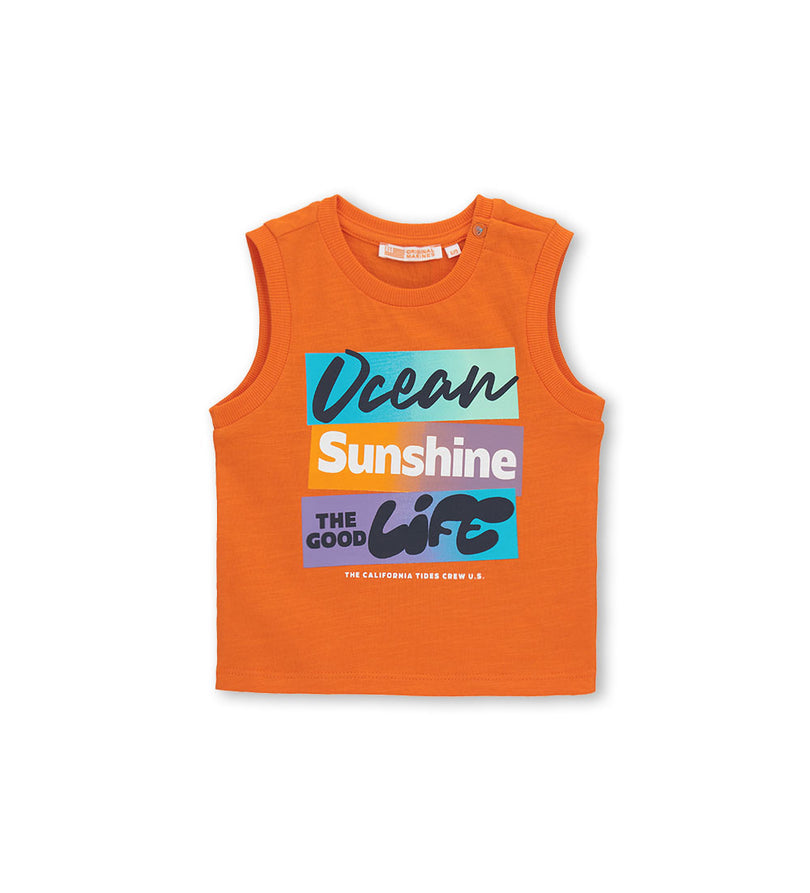Boy - Sleeveless T-shirt 9 - 12 M Orange
