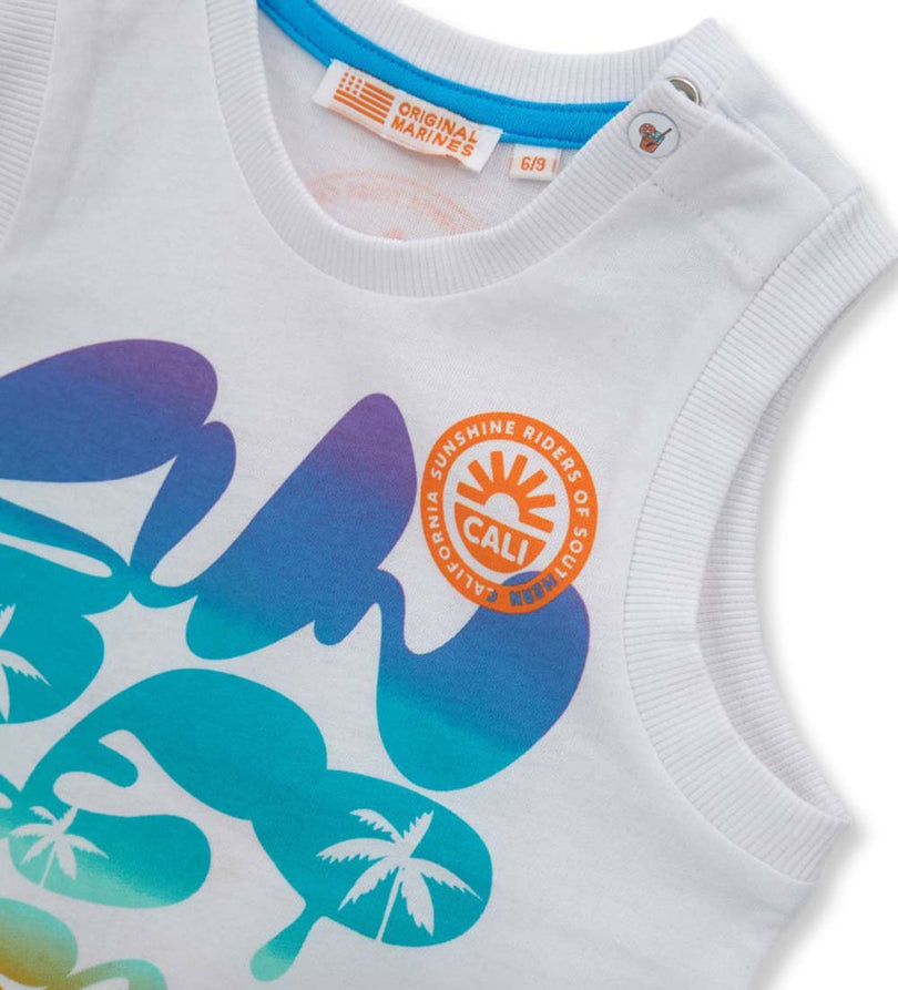 Boy - Sleeveless T-shirt 9 - 12 M White