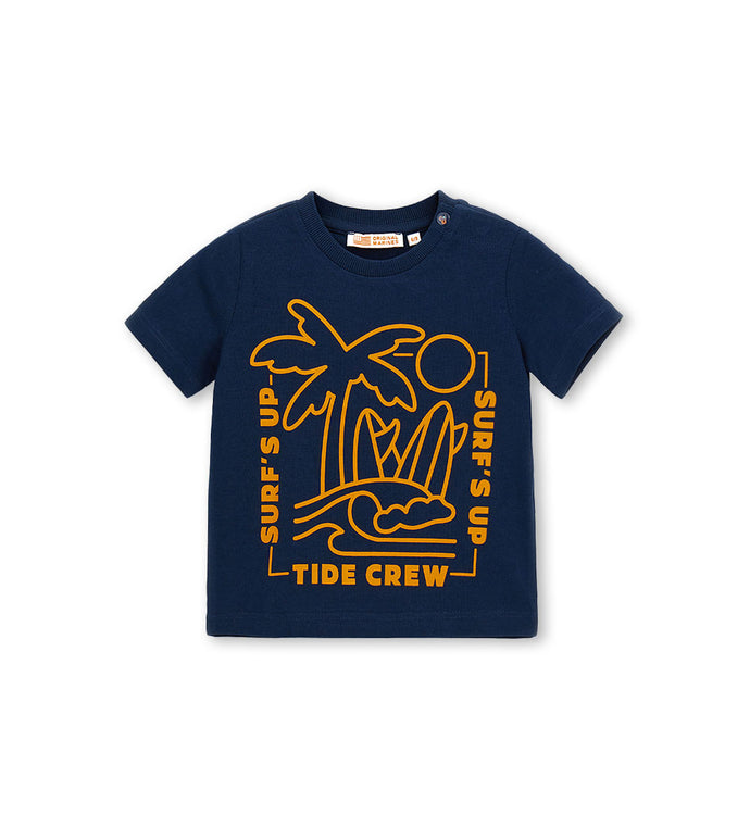 Boy - Printed T-shirt 9 - 12 M Blue
