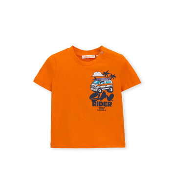 Boy - Printed T-shirt 9 - 12 M Orange