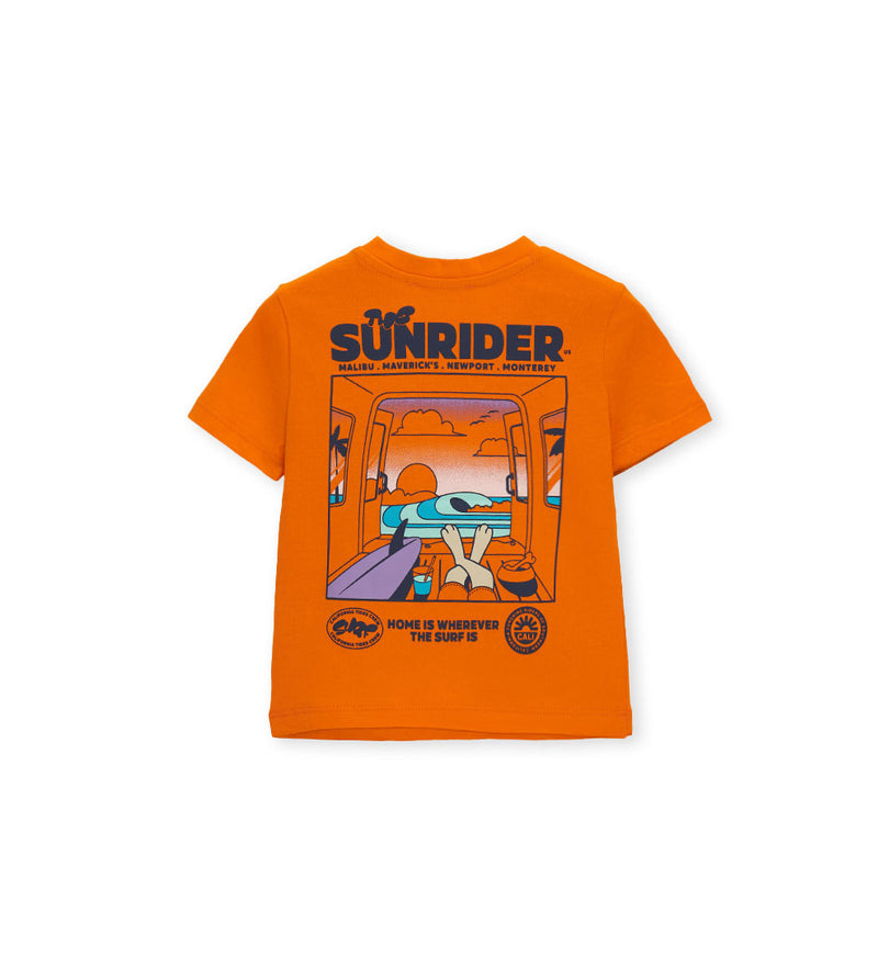 Boy - Printed T-shirt 9 - 12 M Orange