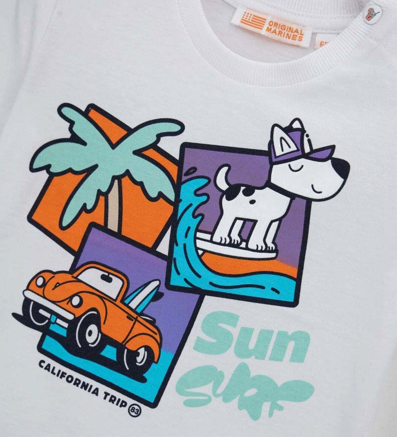Boy - Printed T-shirt 9 - 12 M White