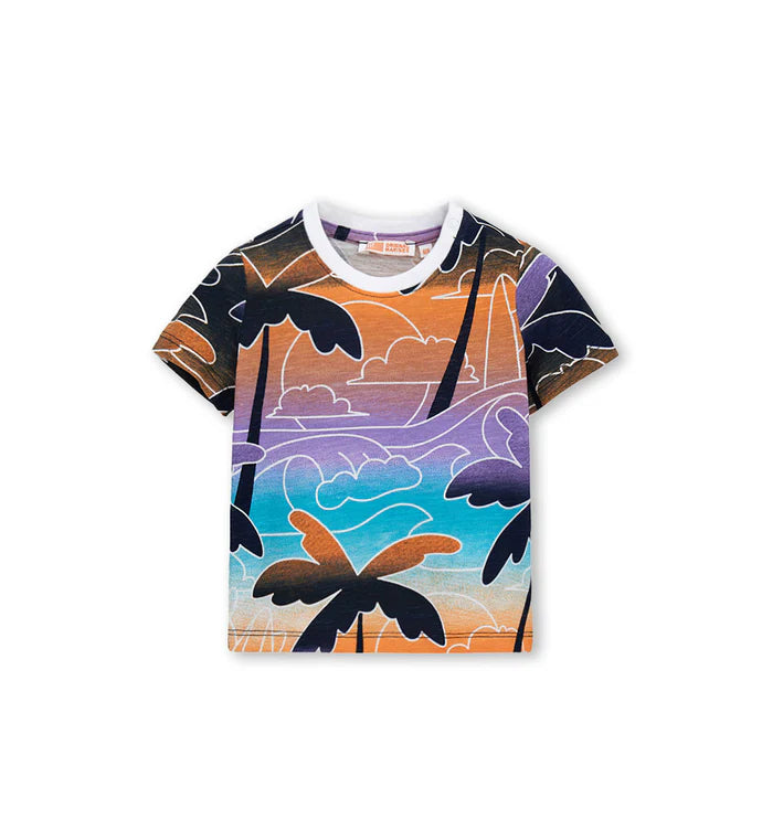 Boy - Flamed jersey T-shirt 9 - 12 M Orange