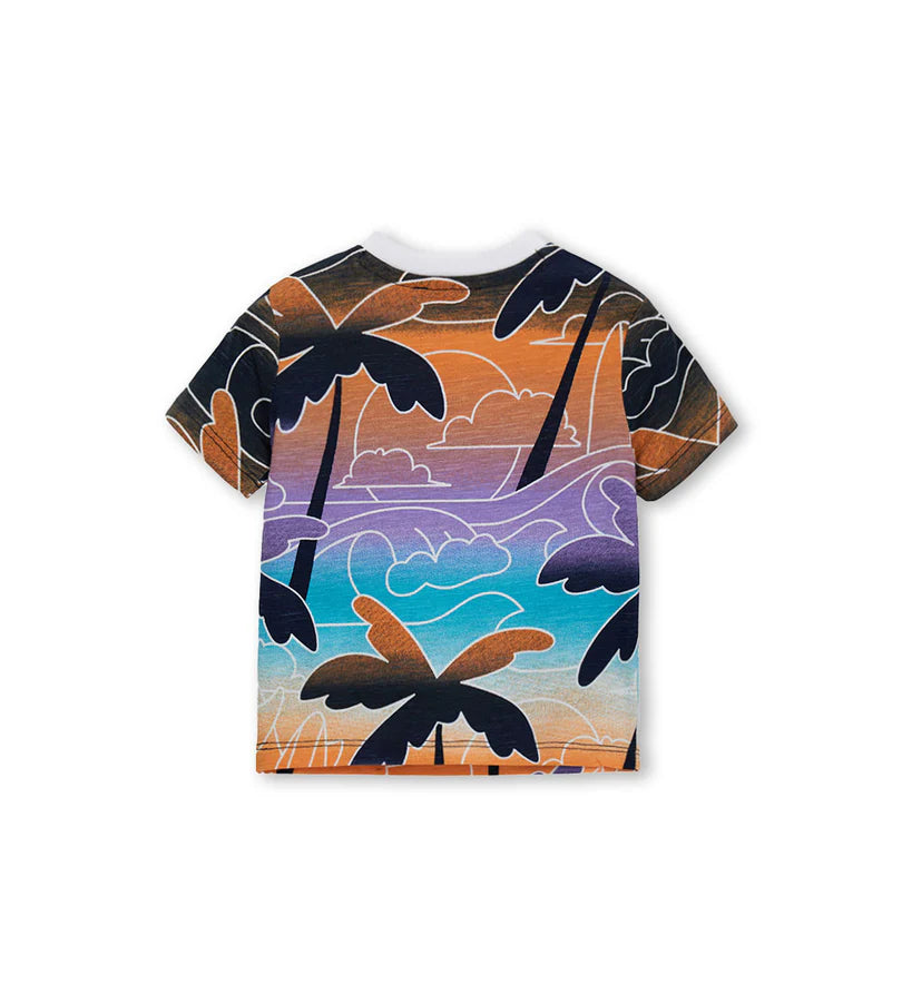 Boy - Flamed jersey T-shirt 9 - 12 M Orange