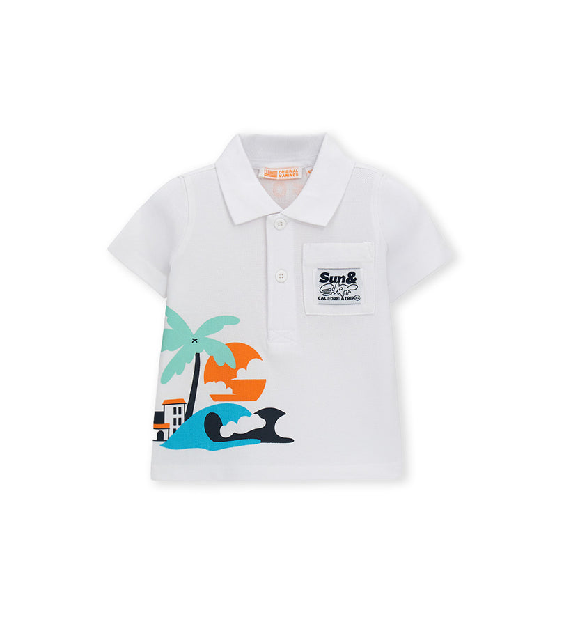 Boy - Piquet polo shirt 9 - 12 M White