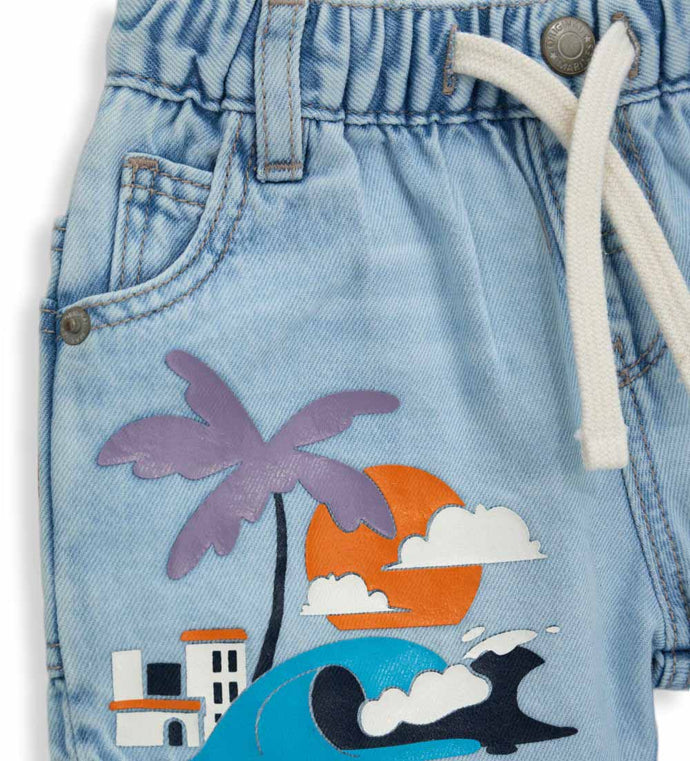 Boys' 5-pocket Bermuda shorts in Denim - 9 - 12 M | Original Marines UAE