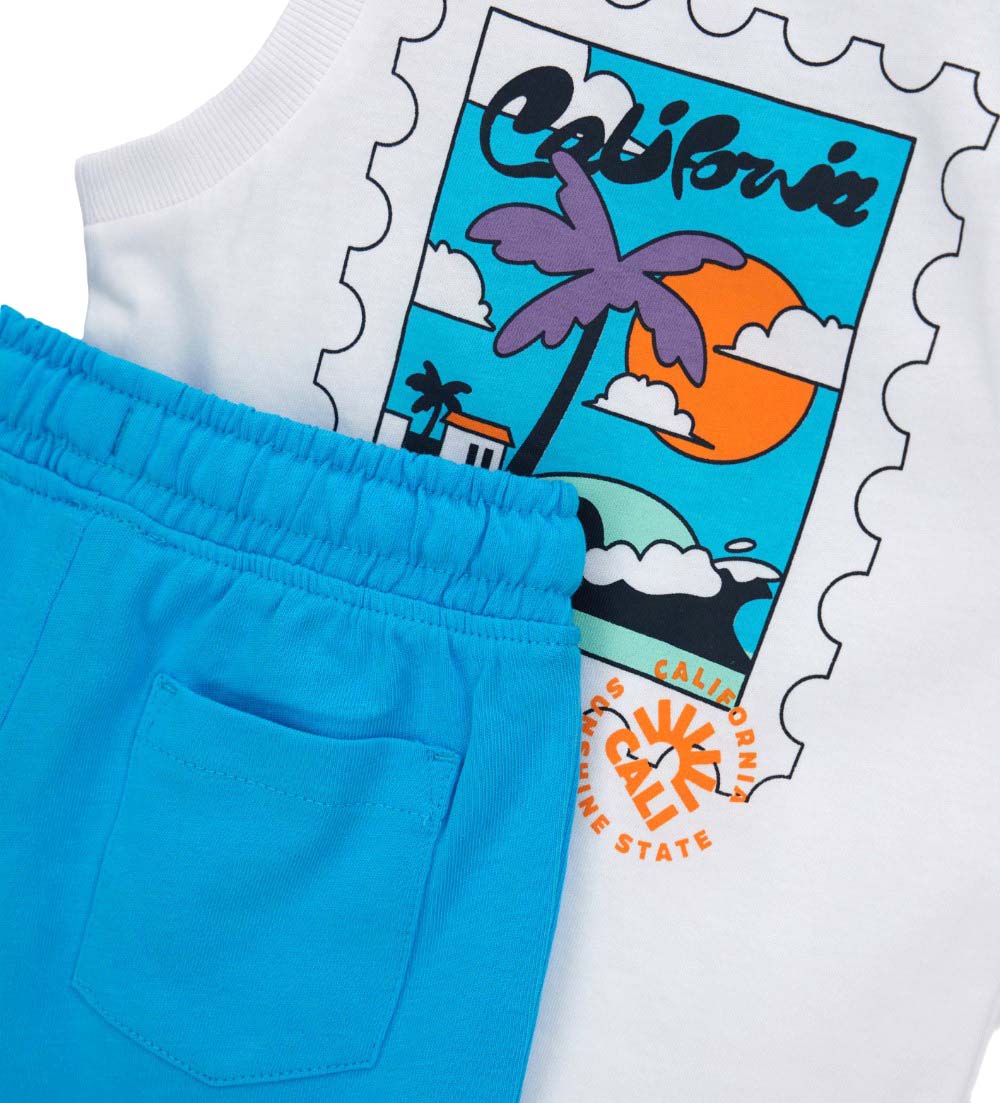 Boys' T-shirt and Bermuda shorts set 18 - 24 M White - 18 -24 M | Original Marines UAE