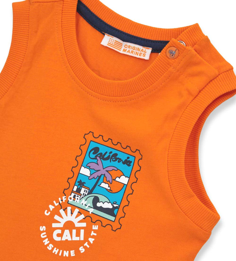 Boys' T-shirt and Bermuda shorts set in Orange - 12 - 18 M | Original Marines UAE