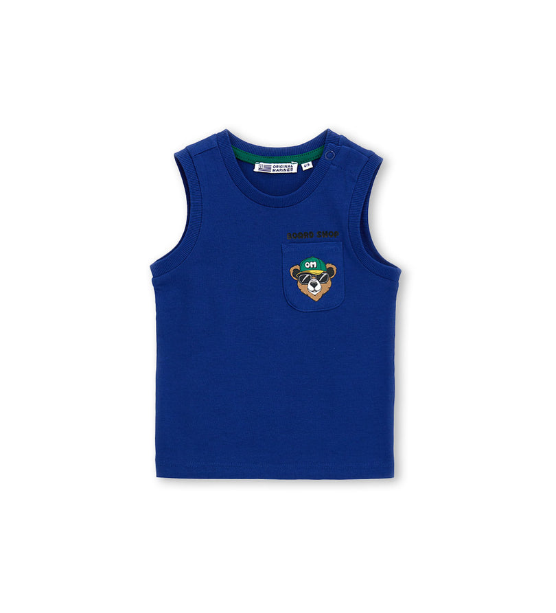 Boys' Sleeveless T-shirt with pocket in Blue - 9 - 12 M | Original Marines UAE