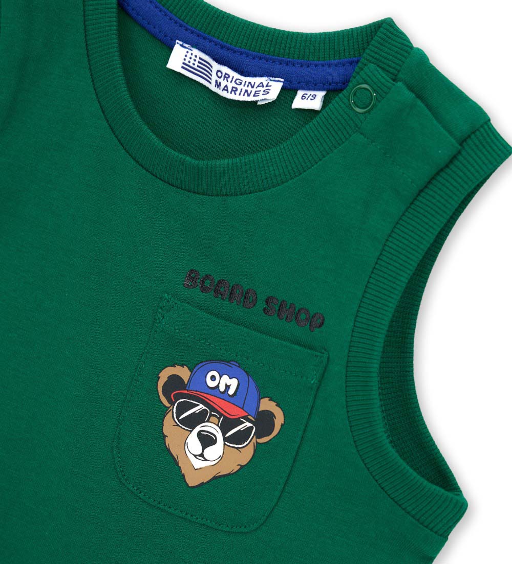 Boys' Sleeveless T-shirt with pocket in Green - 12 - 18 M | Original Marines UAE