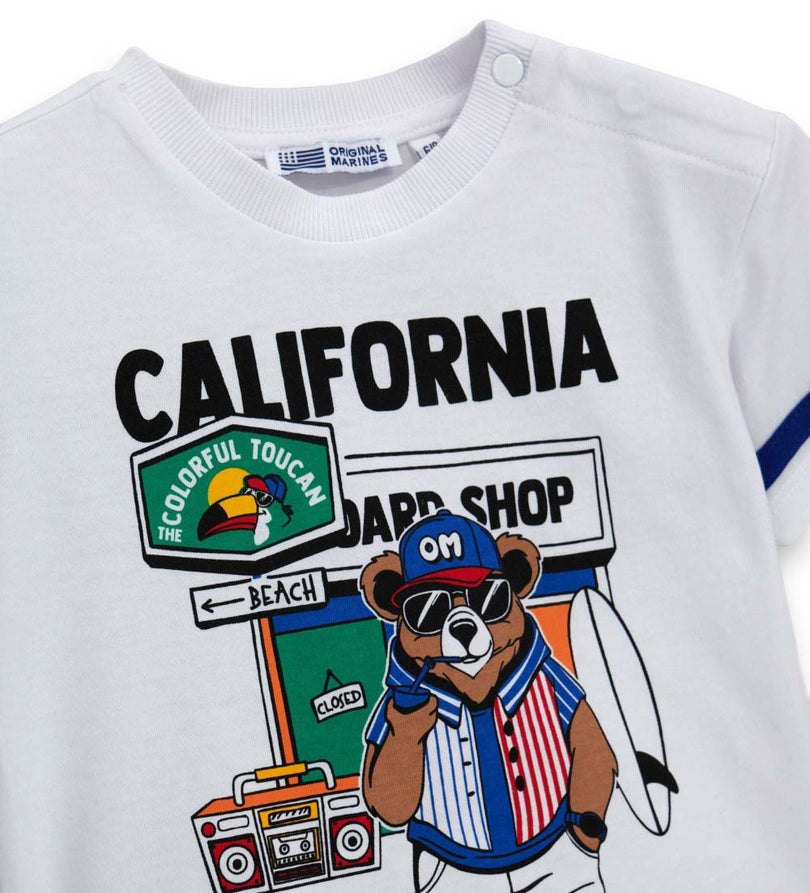 Boys' Printed T-shirt in White - 9 - 12 M | Original Marines UAE