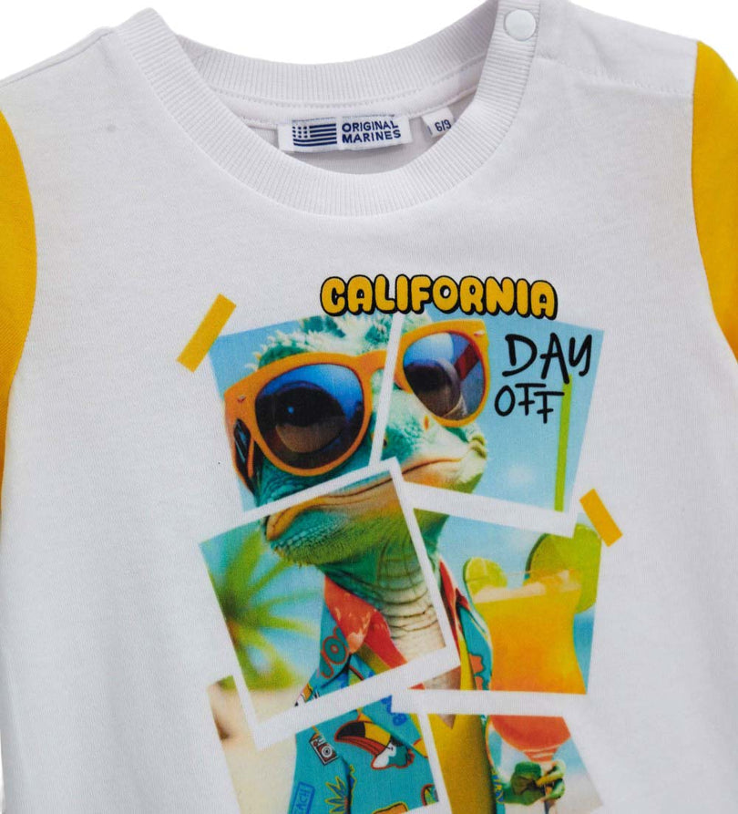 Boys' Printed T-shirt in Yellow - 12 - 18 M | Original Marines UAE