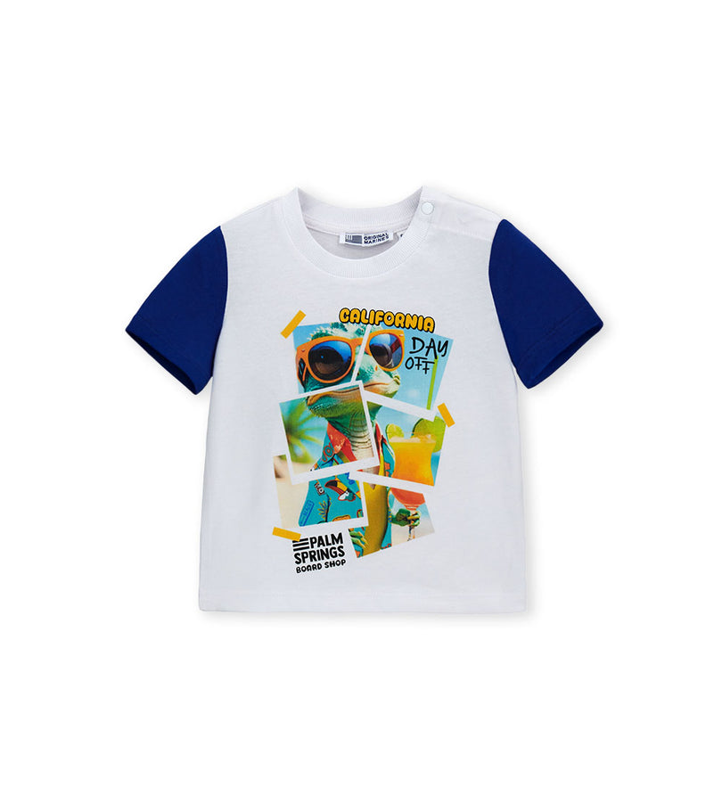 Boys' Printed T-shirt in Blue - 9 - 12 M | Original Marines UAE