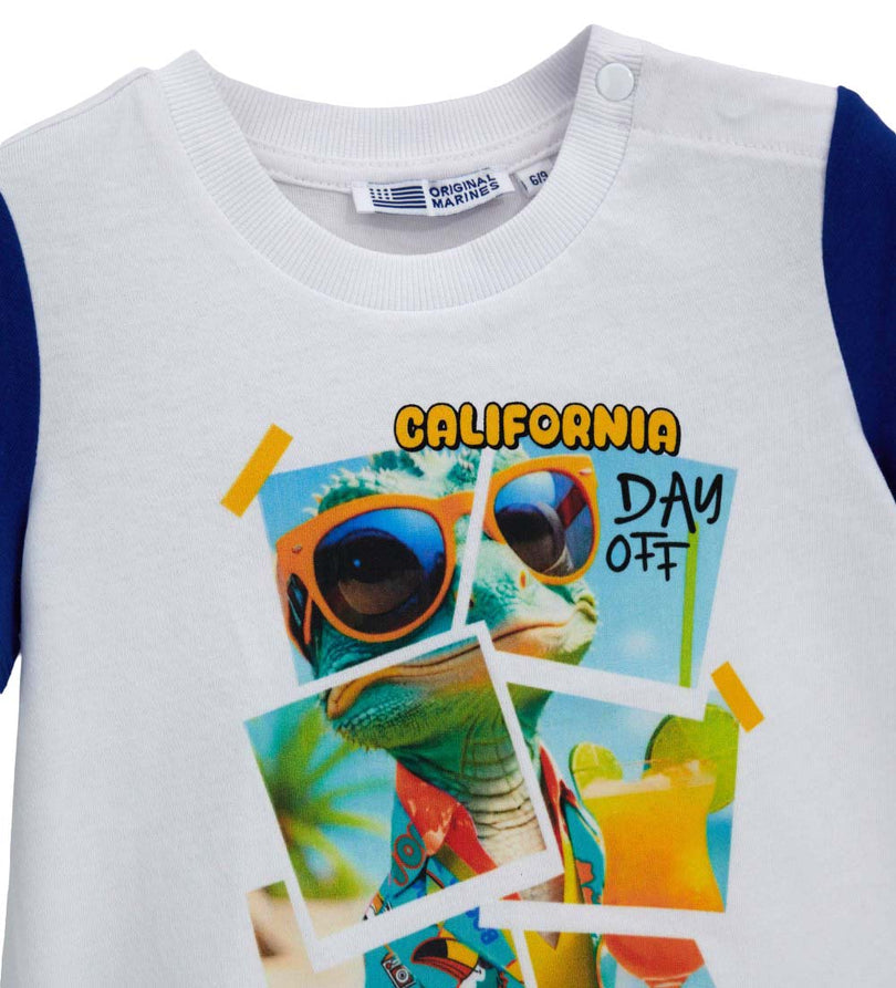 Boys' Printed T-shirt in Blue - 12 - 18 M | Original Marines UAE