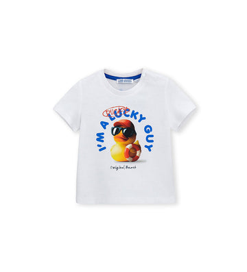 Boys' Short-sleeved T-shirt in White - 9 - 12 M | Original Marines UAE