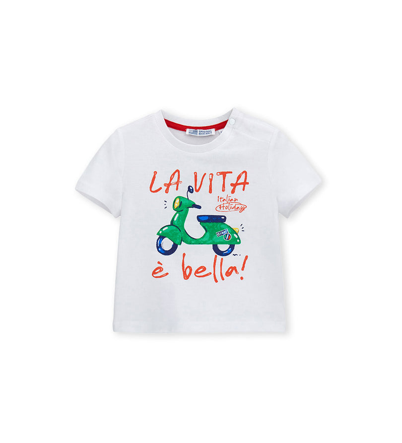 Boys' Short-sleeved T-shirt in White - 9 - 12 M | Original Marines UAE