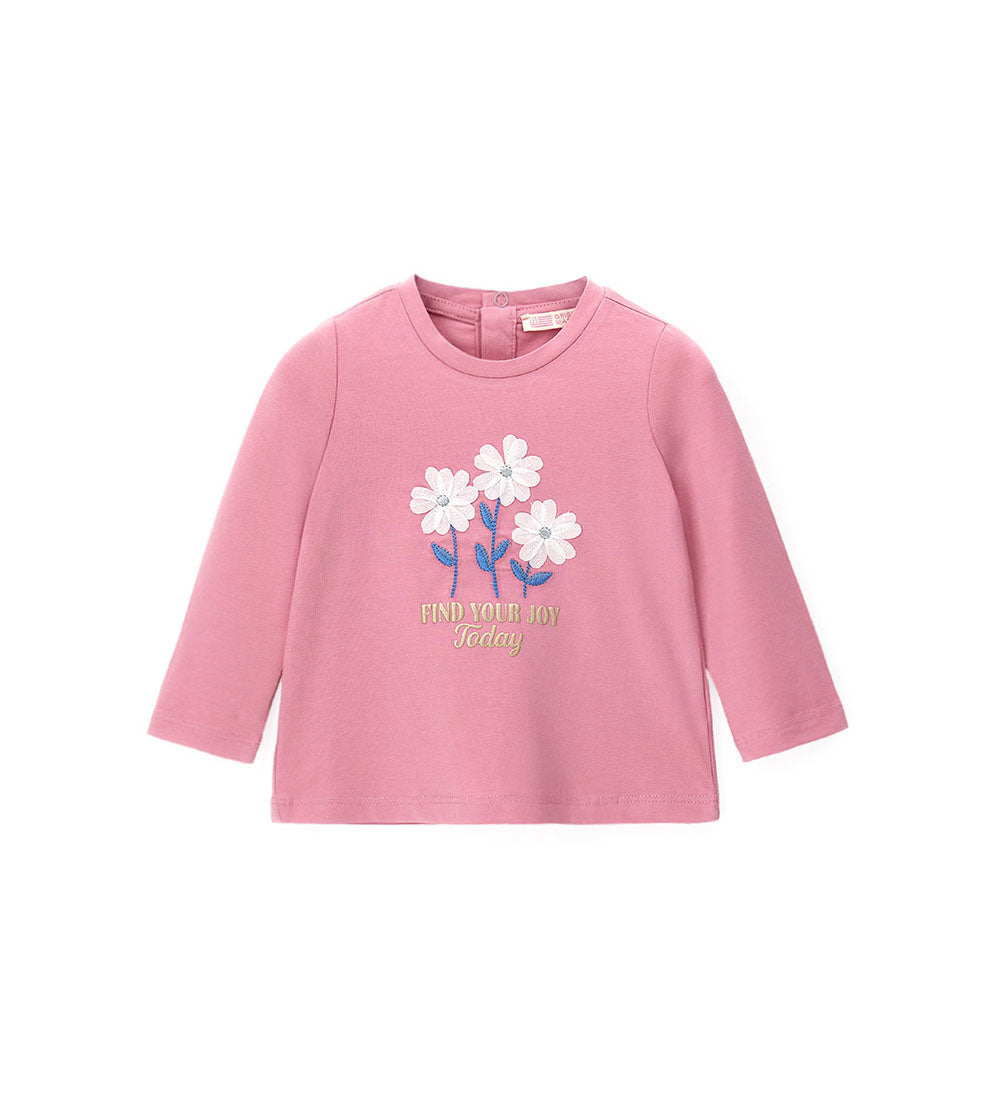 Girl - T-shirt with teddy bear and ruffles 9 - 12 M Beige