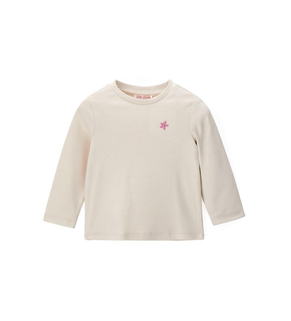 Girl - T-shirt with embroidery  9 - 12 M Beige