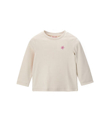 Girl - T-shirt with embroidery  9 - 12 M Beige