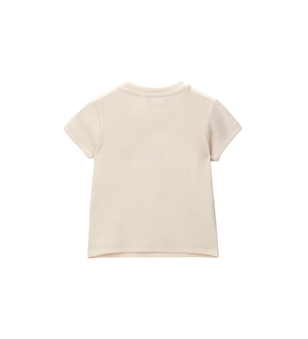 Girl - T-shirt with embroidery 9 - 12 M Beige