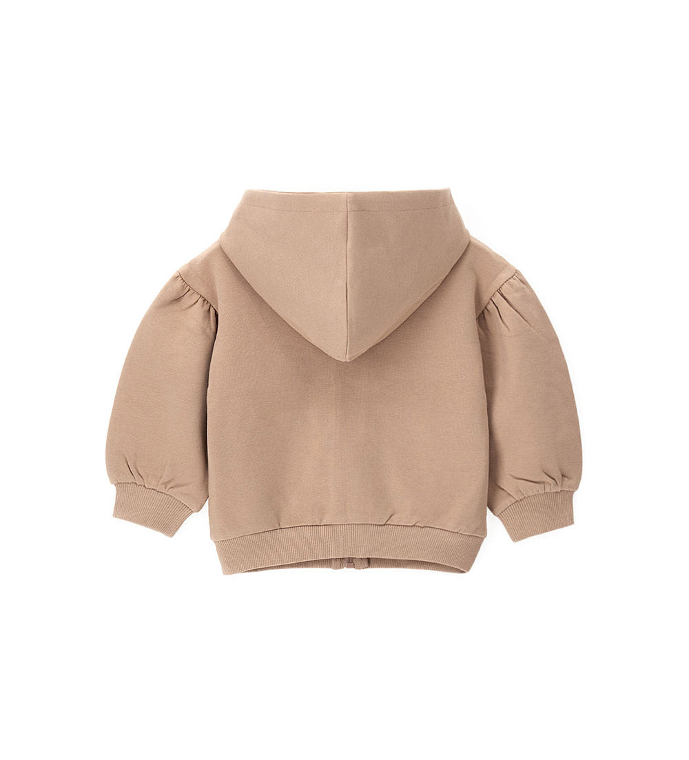 Girl - Sweatshirt jacket with embroidery 9 - 12 M Beige