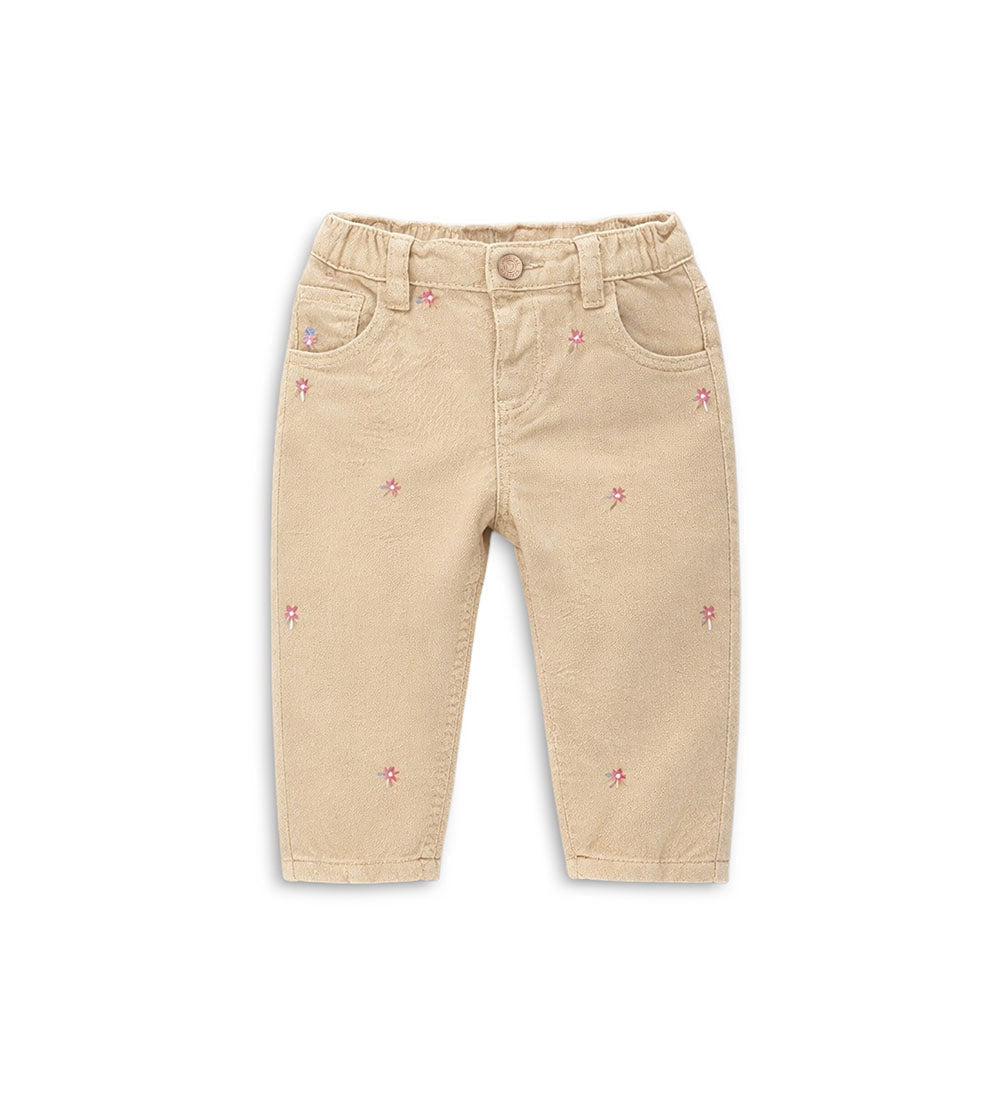 Girl - Floral pants 9 - 12 M Beige