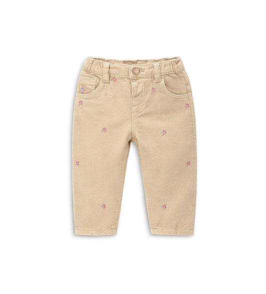 Girl - Floral pants 9 - 12 M Beige