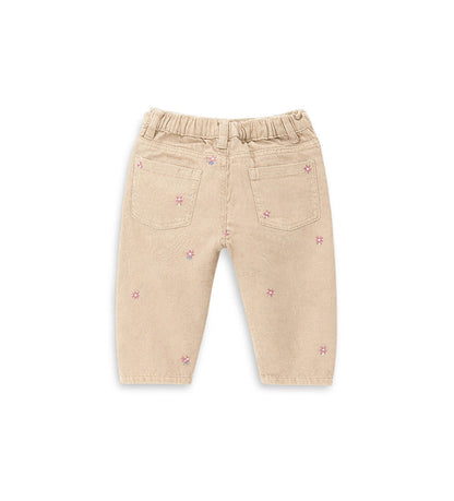 Girl - Floral pants 9 - 12 M Beige
