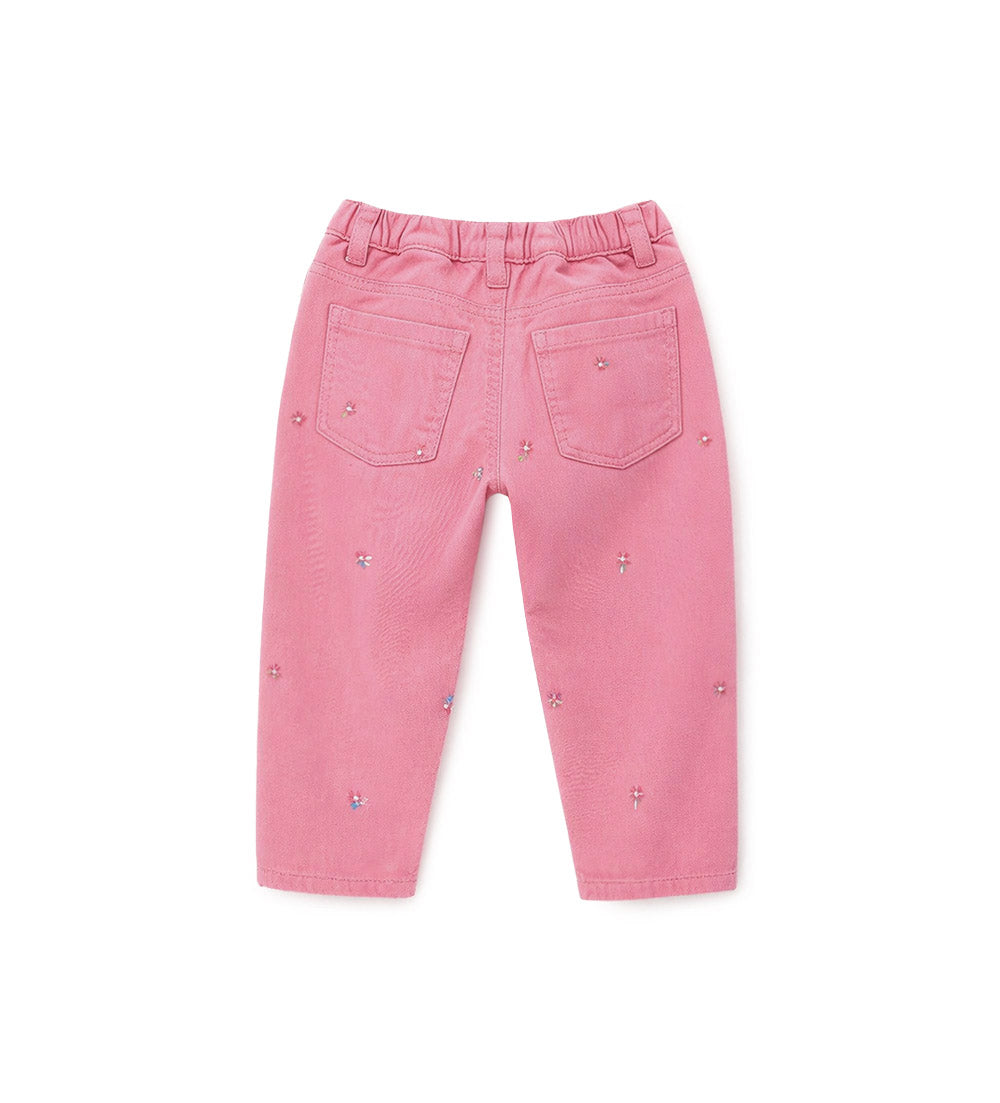 Girl - Floral pants 9 - 12 M Beige