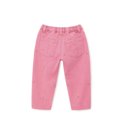 Girl - Floral pants 9 - 12 M Beige