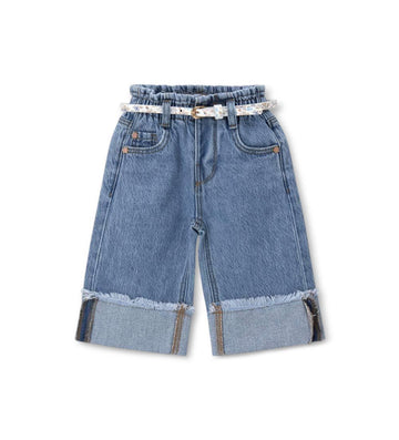 Girl - Jeans with ruffles 9 - 12 M Denim