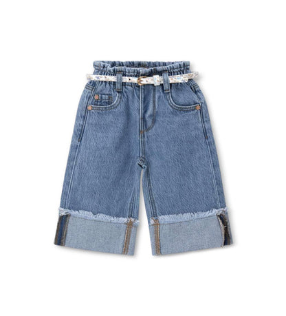 Girl - Jeans with ruffles 9 - 12 M Denim