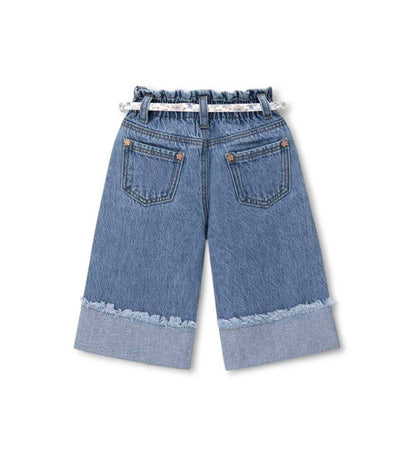 Girl - Jeans with ruffles 9 - 12 M Denim